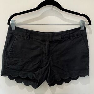 J.Crew Size 4 Black Scalloped Edge Shorts
